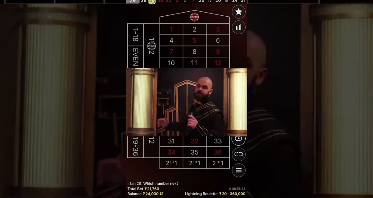 Big win in lightning roulette