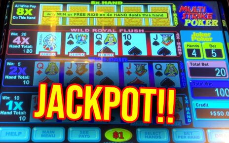 JOKER ROYAL FLUSH JACKPOT HANDPAY! MULTI STRIKE VIDEO POKER!!