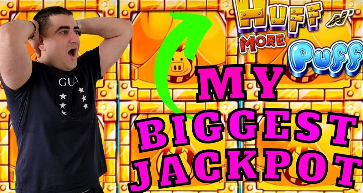 My BIGGEST JACKPOT On Huff N to a greater extent than Puff Slot + to a greater extent than JACKPOTS – Las Vegas Slots Biggest Wins