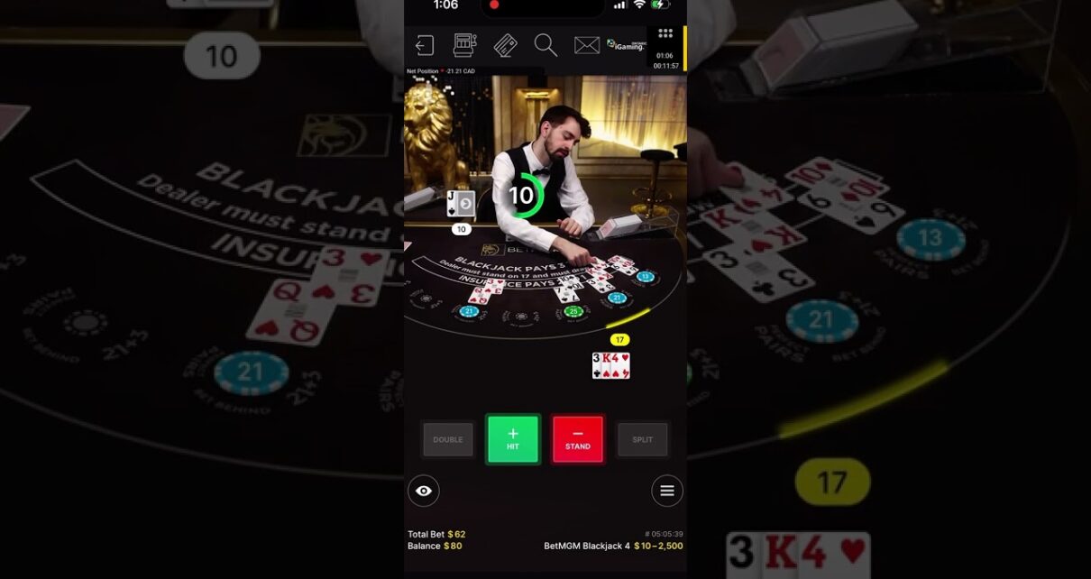 Online casino BLACKJACK. 100$ bet???