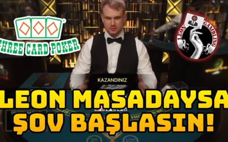 ?#ThreeCardPoker’de Vurgun Şov! – Leon Gambling 2 #casino#casinooyunları#poker#canlıcasino#slot