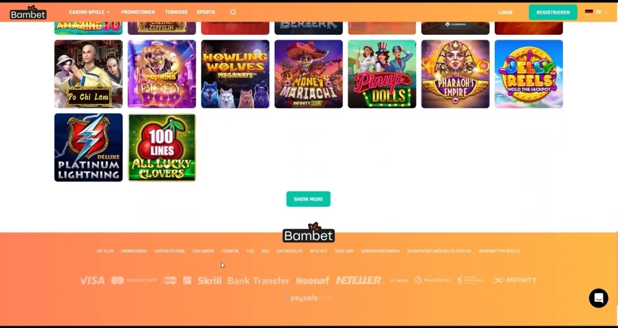 Überblick über ein Online Casino Bambet
