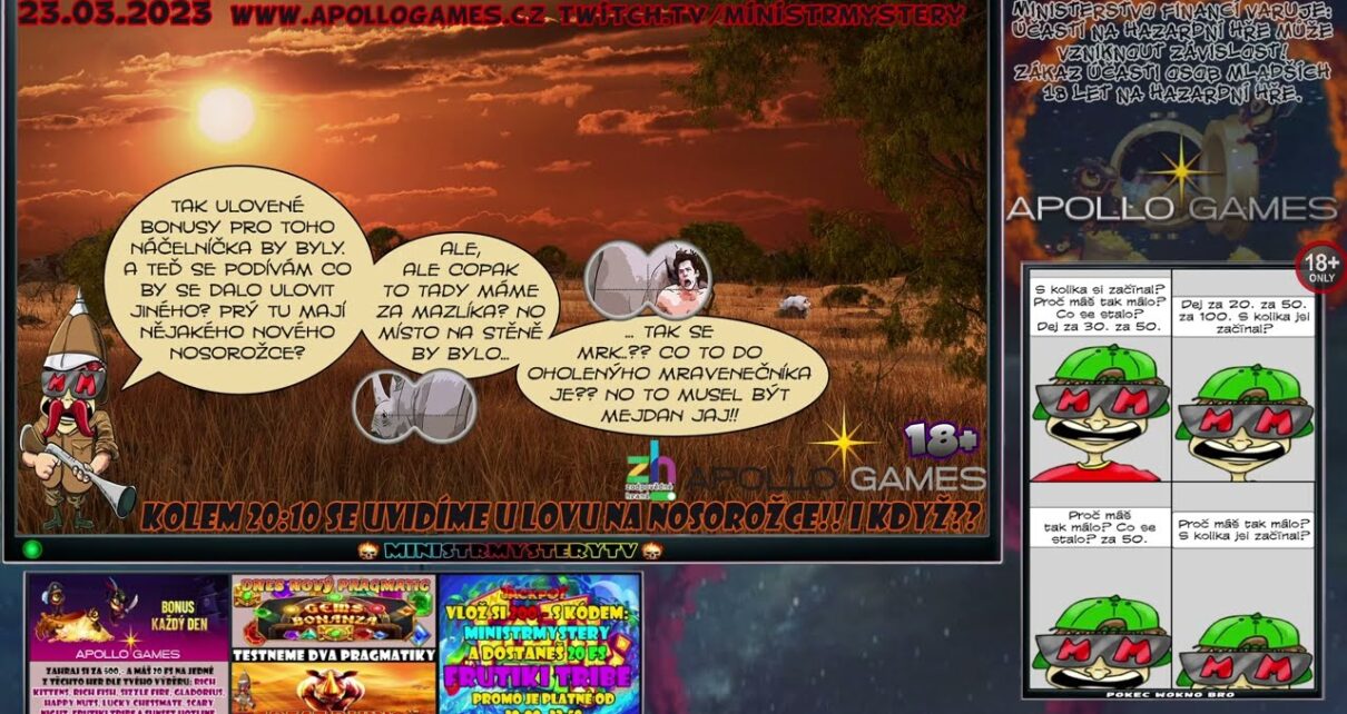 APOLLO GAMES ONLINE CASINO 23.3.2023 • KOMPLETNÍ ZÁZNAM STREAMU