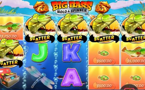 BIG BASS HOLD AND SPINNER – HIT 5 SCATTERS – 20 FREE SPINS | BONUS BUY ONLINE CASINO – NICE WIN