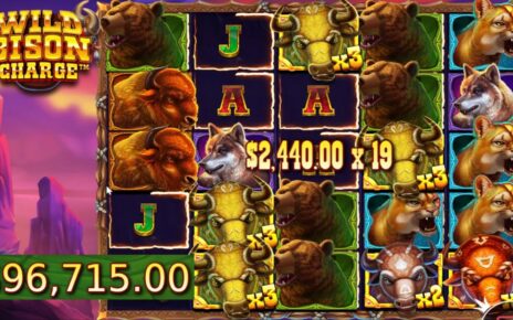 BRAND NEW SLOT – WILD BISON CHARGE  – HUGE WIN – BONUS BUY ONLINE CASINO NEW SLOT