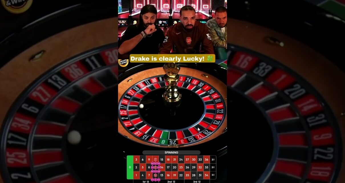 Drake is clearly Lucky! #drake #roulette #drakeroulette #gambling #casino #bigwin #biggestwins