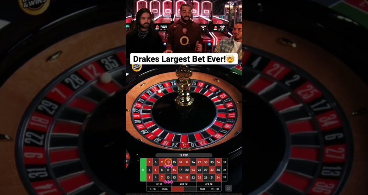 Drakes Largest Bet Ever On Roulette! #drake #roulette #bigwin #casino #maxwin