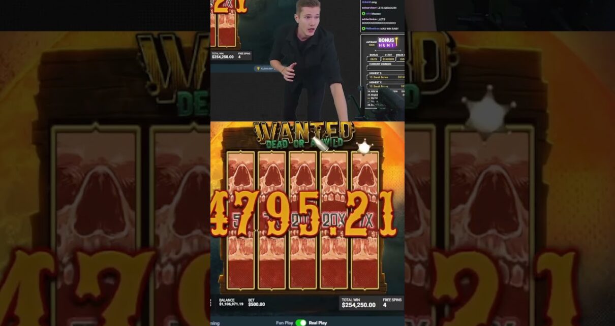 “IS THIS A MAX WIN!?!” INSANE WANTED SLOT WIN!! #slots #casino #bigwin