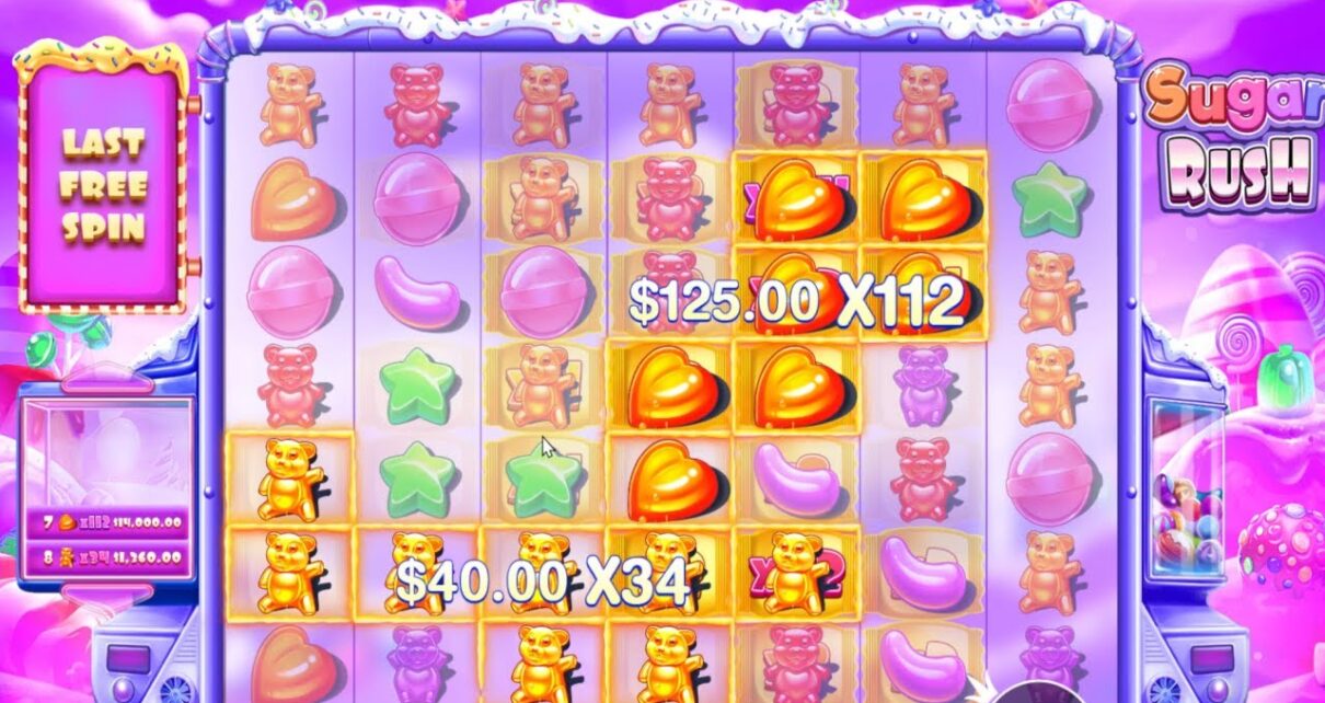 SUGAR RUSH – BONUS BUY ONLINE CASINO – HIT BIG SYMBOLS WITH 112  – NICE WIN