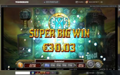 10min … HammerFall … Online Casino Slot Wunderino auf 20cent