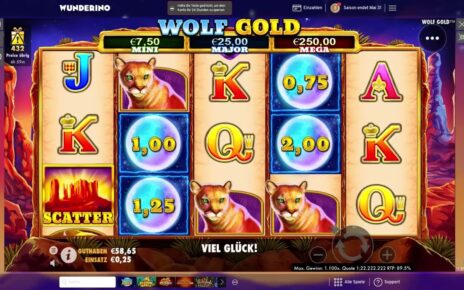 10min Wolf Gold Online Casino Slot Wunderino auf 25cent