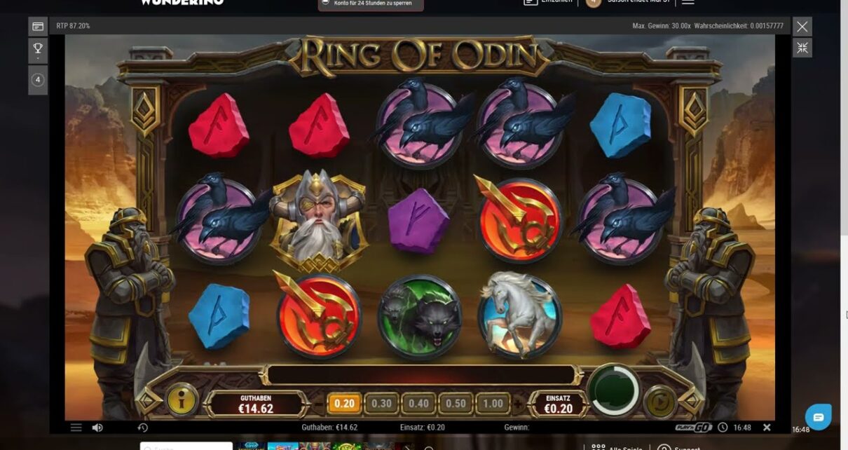 10min … band of Odin … Online Casino Slot Wunderino auf 20cent