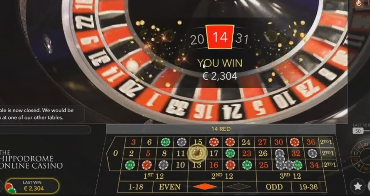 17€ to 2431€ at HIPPODROME ONLINE CASINO ROULETTE