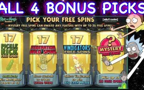 ALL 4 BONUS PICKS – RICK & MORTY – MEGAWAYS SLOT ? CASINO BONUS WINS !!