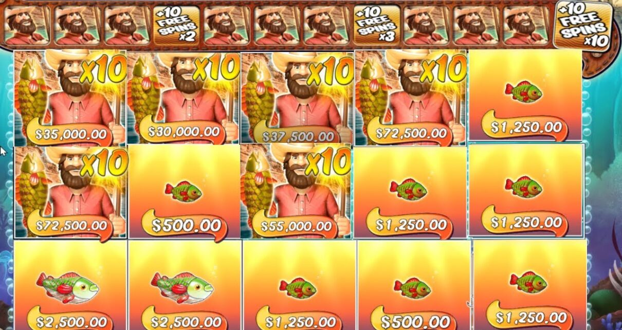 BIG BASS SPLASH – HUGE WIN WITH 10X MULTIPLIER – BONUS BUY ONLINE CASINO – 6 FISHERMAN 10 FREE SPINS