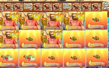 BIG BASS SPLASH – HUGE WIN WITH 10X MULTIPLIER – BONUS BUY ONLINE CASINO – 6 FISHERMAN 10 FREE SPINS