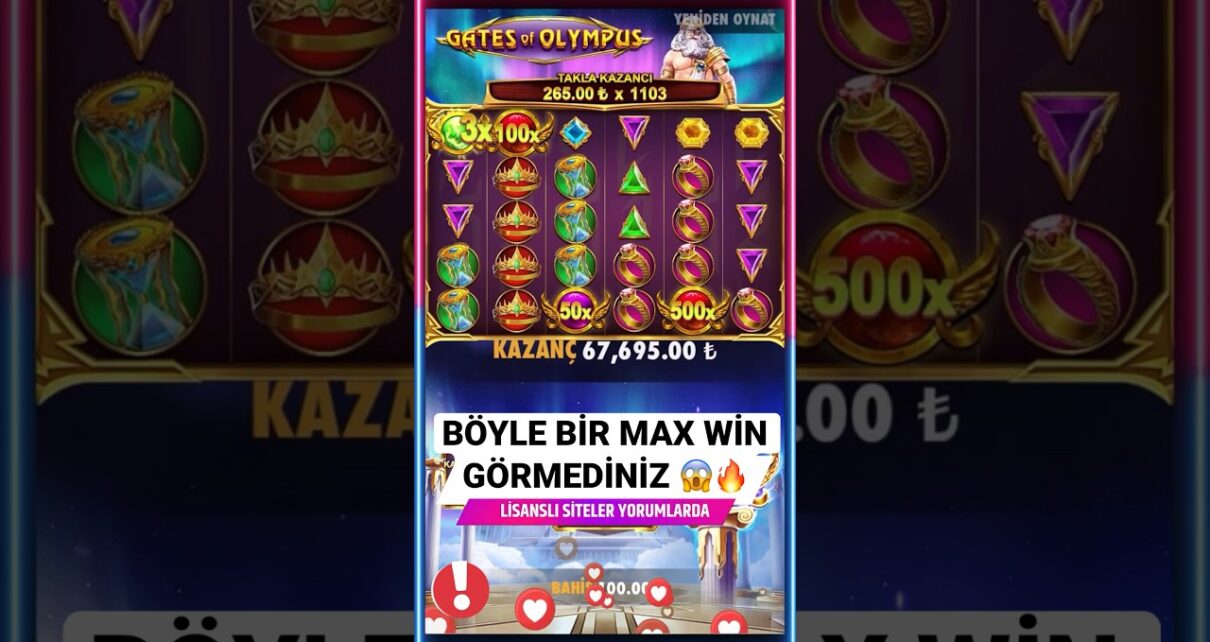 ?BÖYLE BİR KAZANÇ GÖRMEDİNİZ ?GATES OF OLYMPUS #slot #casino #bigwin #gatesofolympus #slotizle