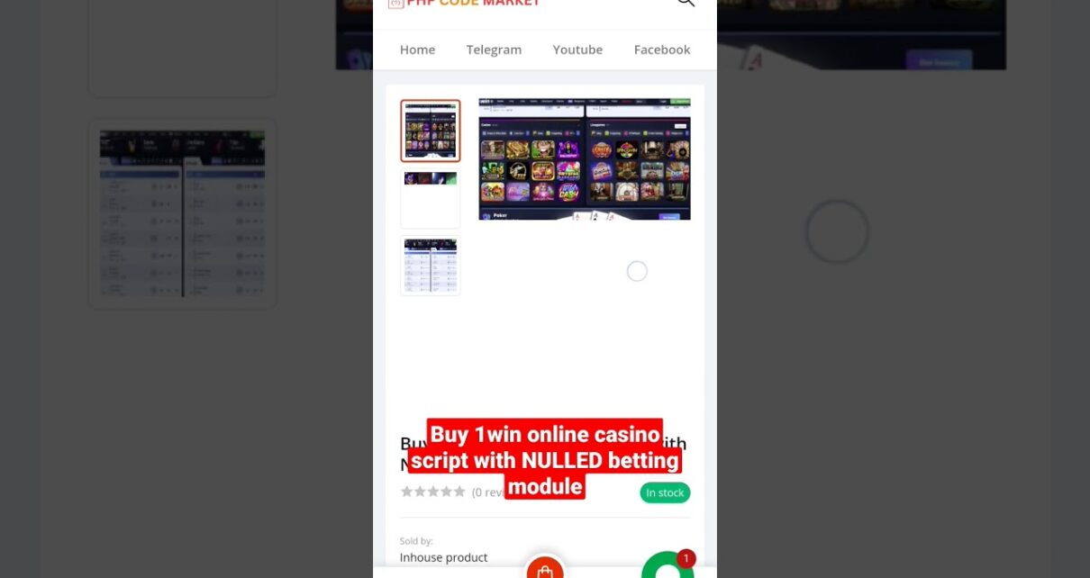 Buy 1win online casino script with NULLED betting module