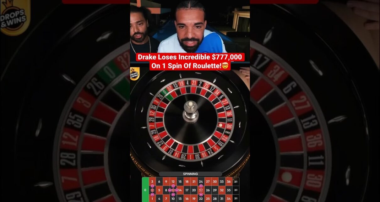Drake Loses Incredible $777,000 On 1 Spin Of Roulette! #drake #roulette #casino #unlucky #maxwin