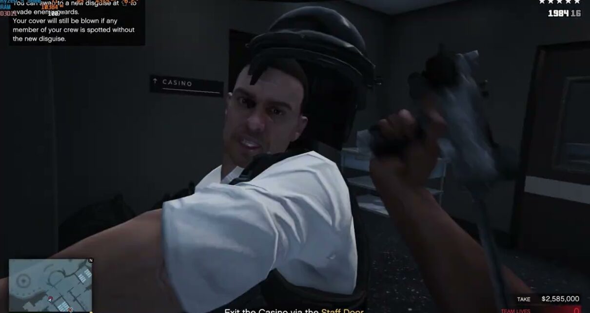 GTA online casino heist (helicopter escape fail)