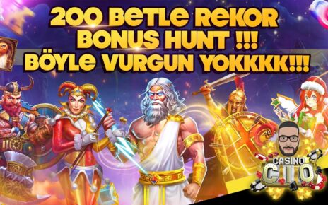 SLOT OYUNLARI?200 BET REKOR BONUS HUNT ?5000X Mİ YOKSA ??? SLOT VIDEOLARI?