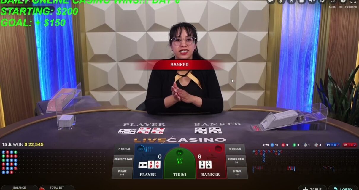 DAY (6) – GOAL REACHED in 6 minutes !!! Online Casino Baccrat – Another Quick WIN ~