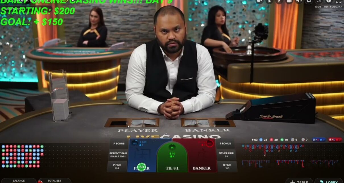 DAY (9) – GOAL REACHED +190 in 10 minutes !!! Online Casino Baccrat