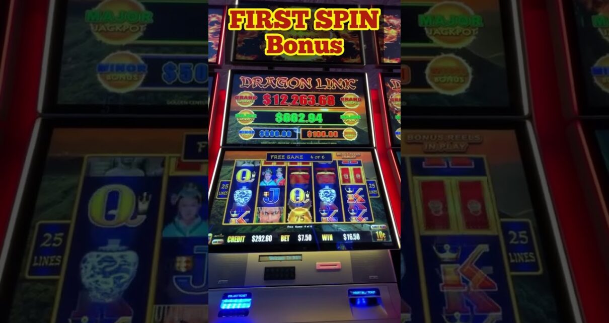 FIRST SPIN BONUS WIN #slots #casino #shorts #hardrock