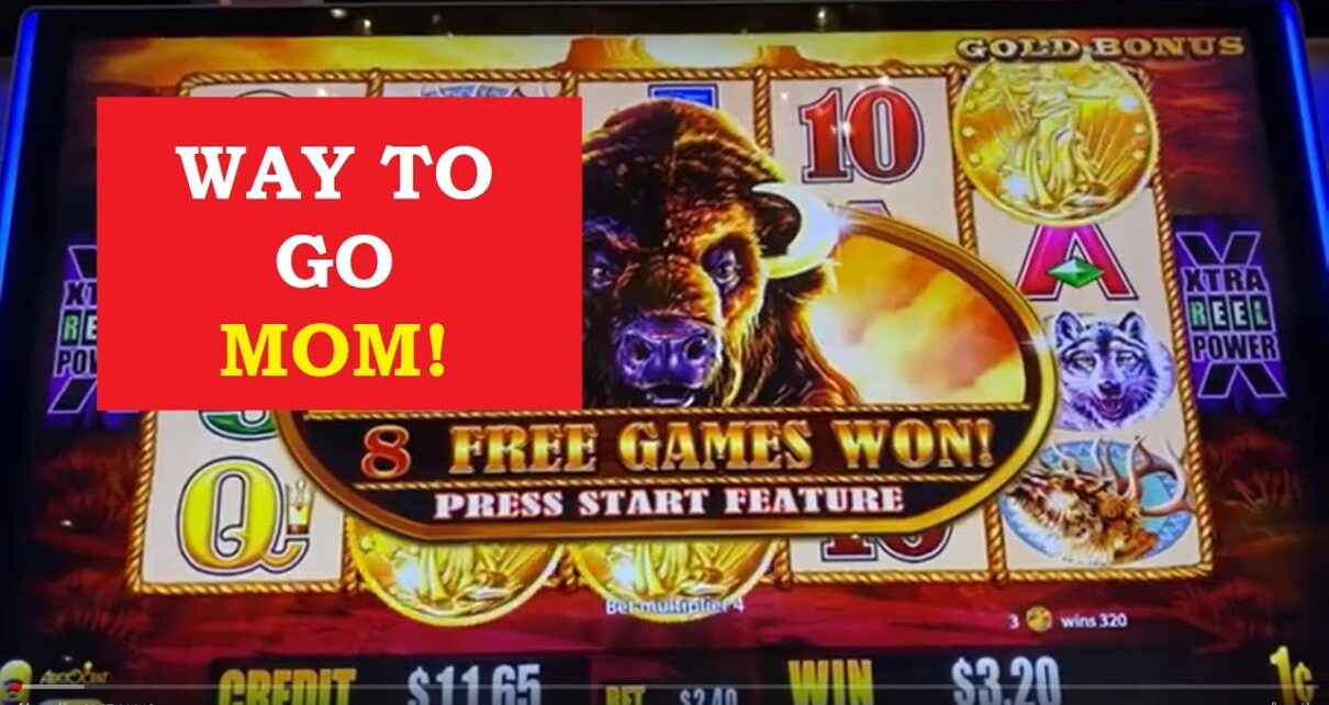 GURU’s Mom WINNING at WINSTAR World Casino on Buffalo Gold Slot Machine — WAY TO GO, MOM!