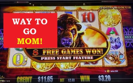 GURU’s Mom WINNING at WINSTAR World Casino on Buffalo Gold Slot Machine — WAY TO GO, MOM!