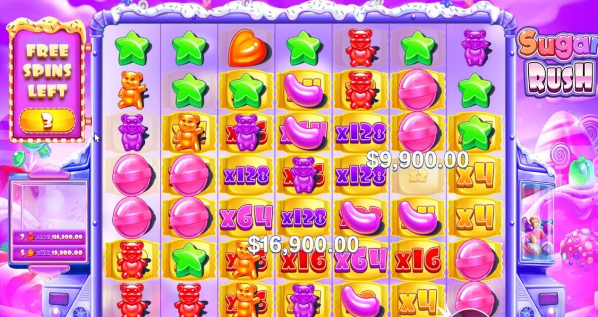 SUGAR RUSH BIG WIN WITH RESPIN – HUGE MULTIPLIER – BONUS BUY ONLINE CASINO ONLONE SLOT