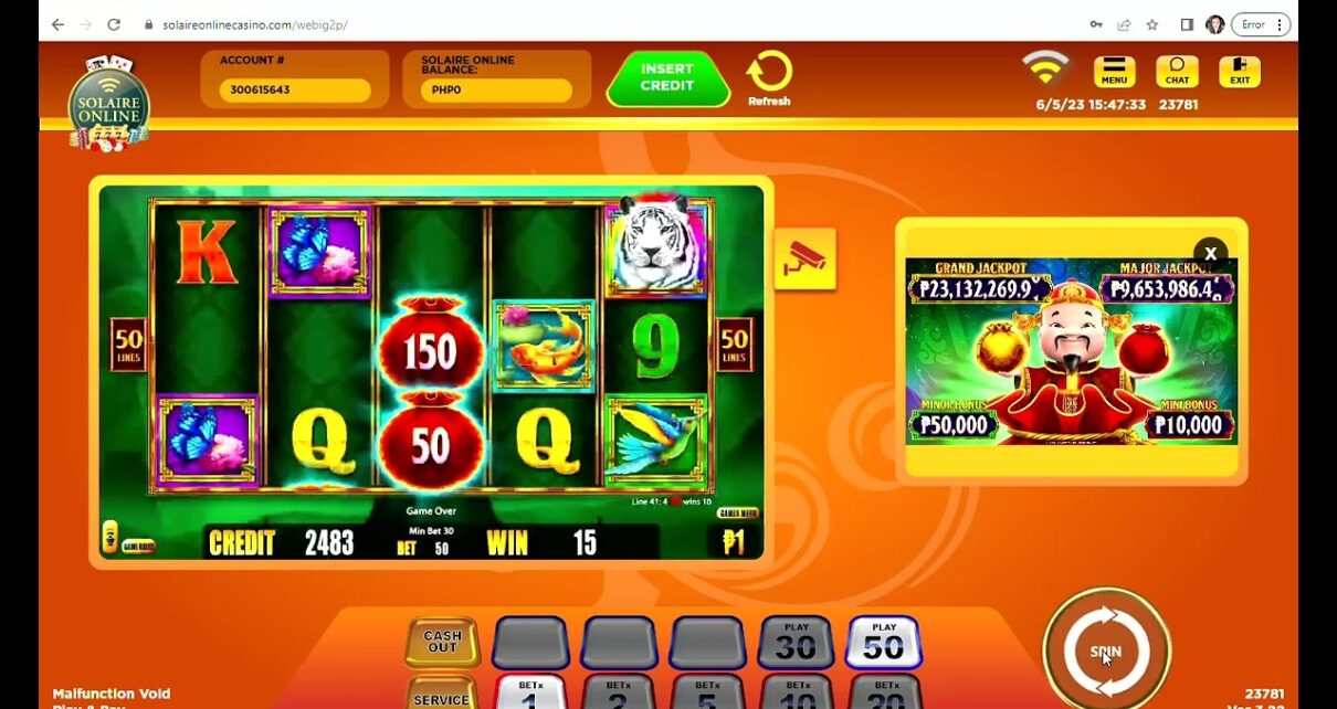 Tiger Reign Solaire Online Casino. Quick play with Php50 bet. No Luck.