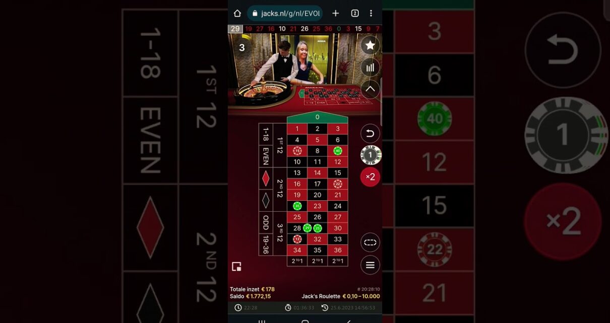 van 6 naar 23!! Jacks Casino online roulette rollercoaster?‍??