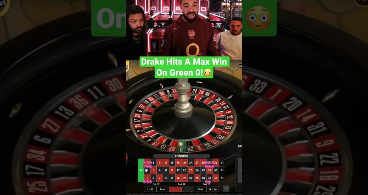 Drake Hits A Max Win On Green 0 Playing Roulette! #drake #roulette #maxwin #bigwin #casino