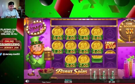 Tippy Tavern slot LIVE with BONUS WIN [Online Gambling with Jersey Joe # 261]