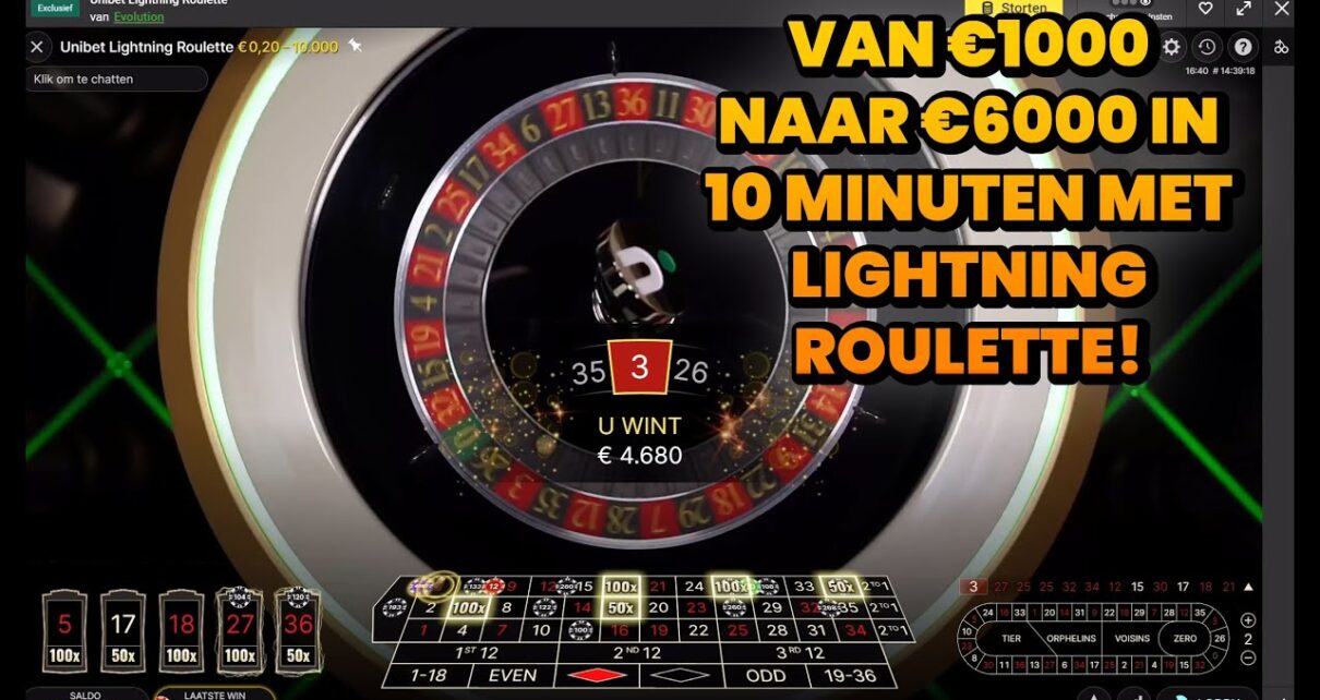 VAN €1000 NAAR €6000 IN 10 MINUTEN! LIVE LIGHTNING ROULETTE! INZET VAN €2000 PER DRAAI!