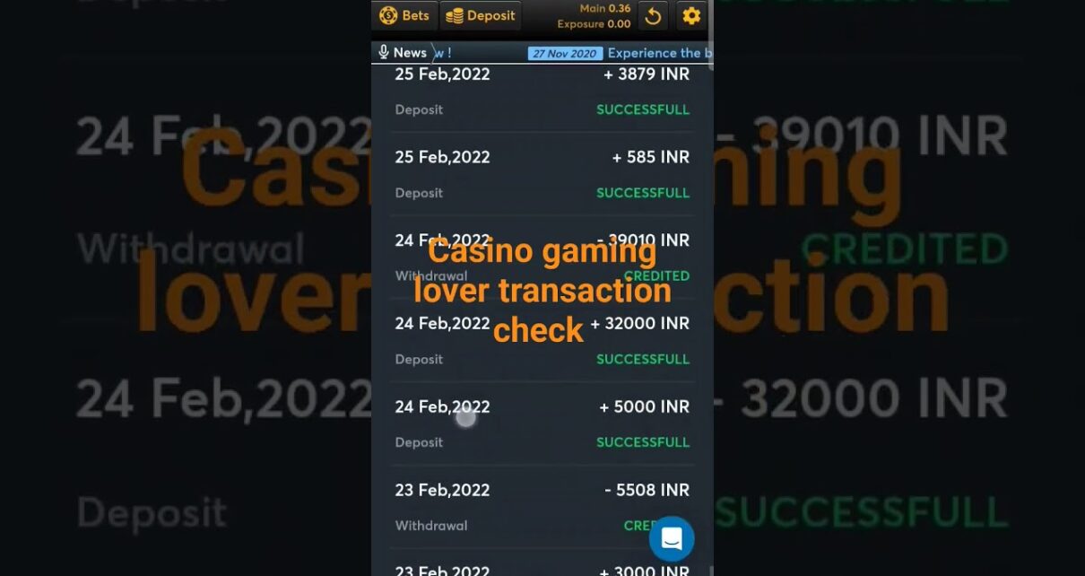 casino transaction Feb 2022.