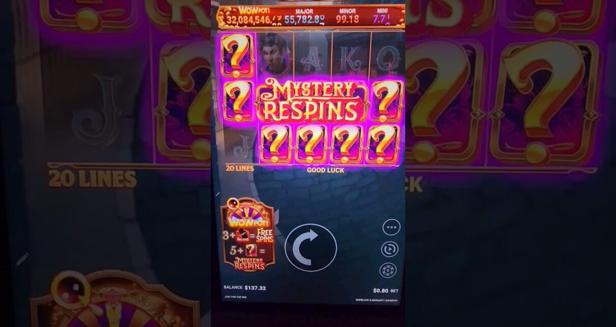 sherlock & moriarty wowpot slot online casino mystery respins