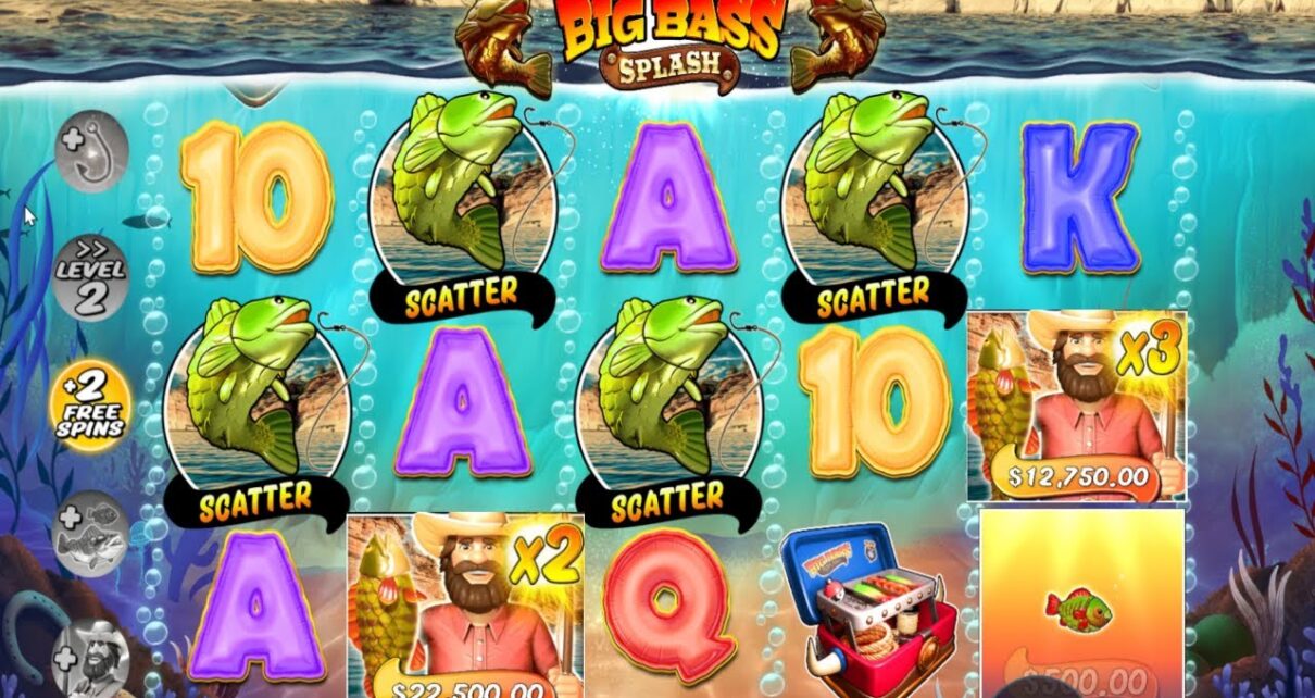 BIG BASS SPLASH 4 SCATTERS PLUS 2 FREE SPINS – 3X MULTIPLIER – BONUS BUY ONLINE CASINO ONLINE SLOT