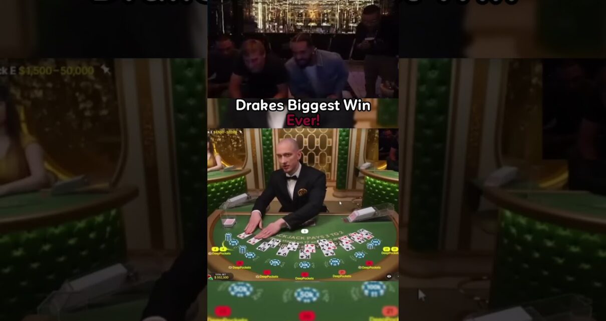 Drake Breaks The tape For Biggest Blackjack Win! #drake #blackjack #gambling #bigwin #maxwin