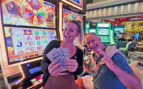 Greta Plays Slots With Her Dad! (His First Time EVER Gambling)