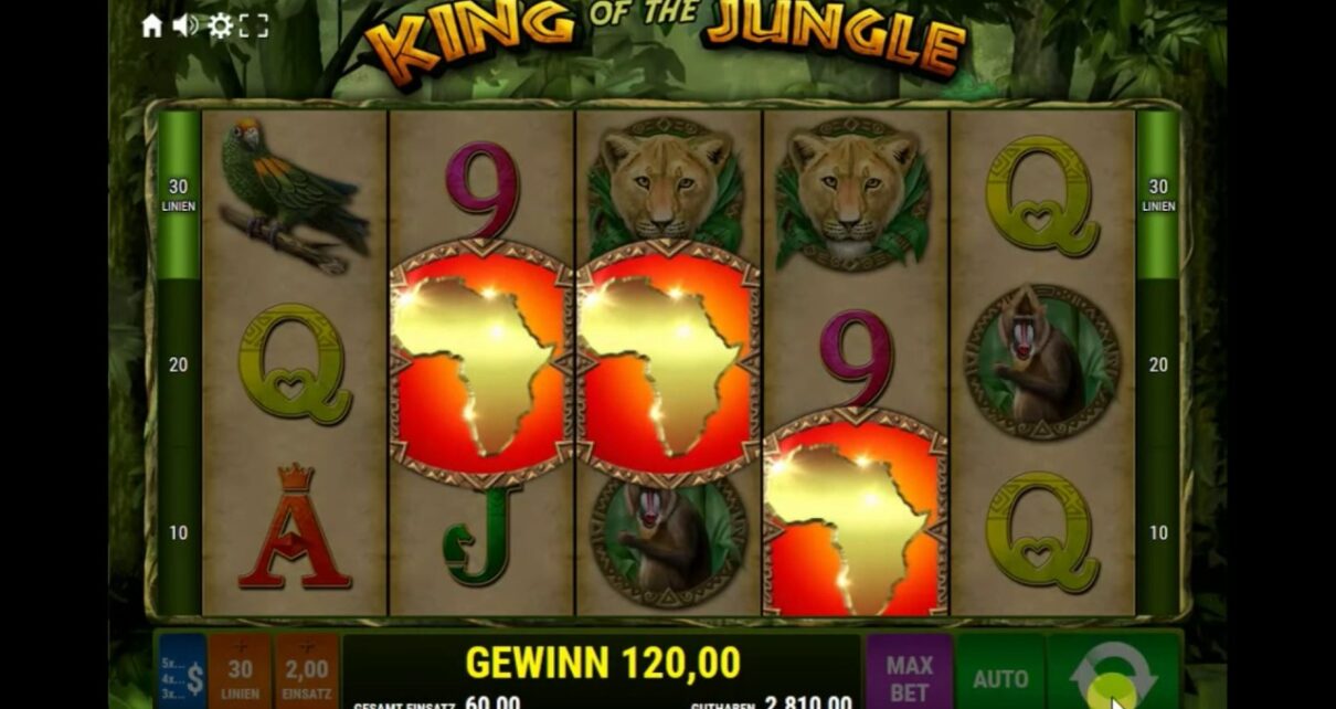King of the Jungle | Bally Wulff | Online Casino | 60€ Einsatz Freispiele