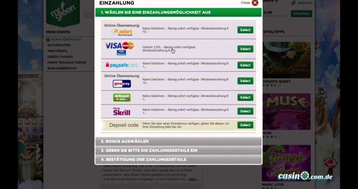 Mr Green – ein fantastisches Online Casino