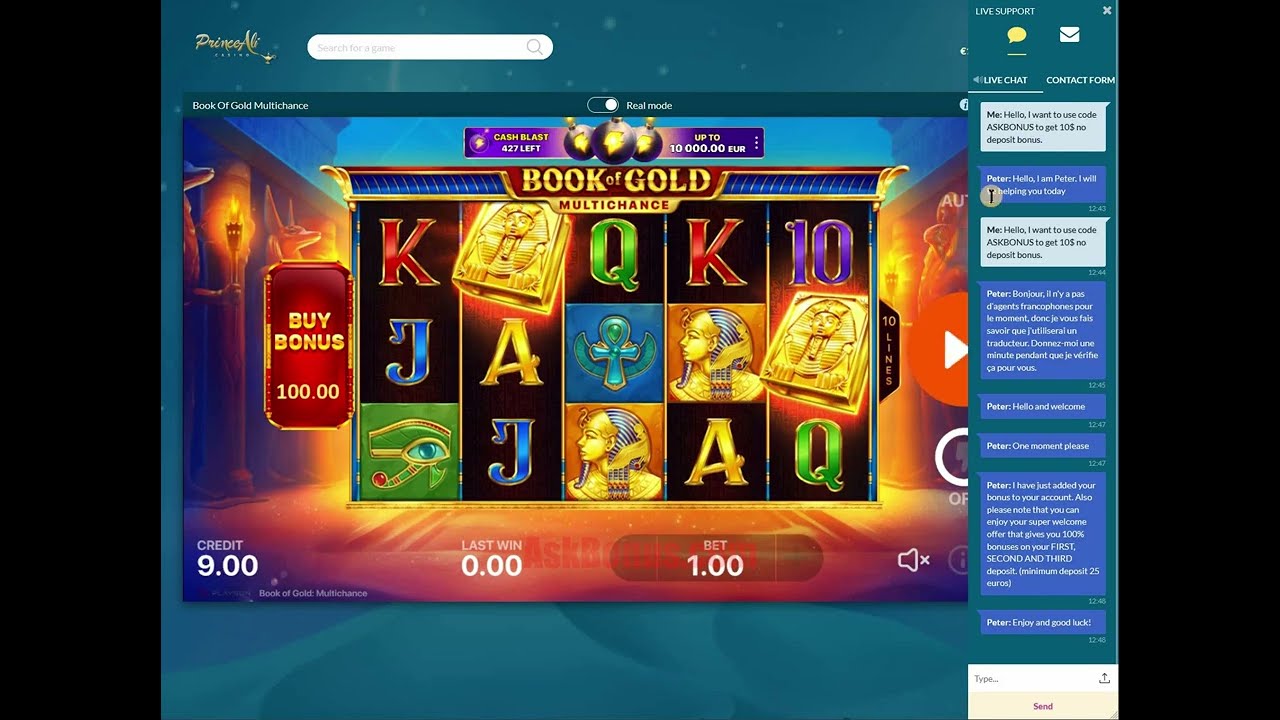 NEW PrinceAli Casino No Deposit Bonus €/$10 on Askbonus.com