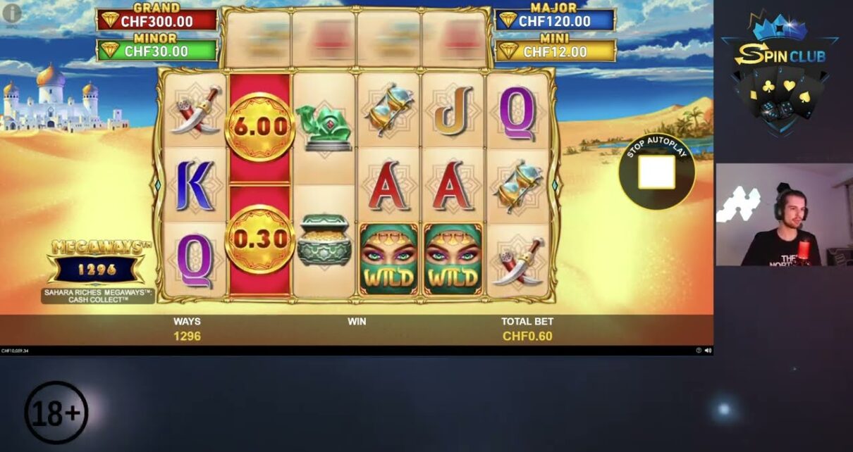 Spin Club – Swiss4Win – Online Casino Streamer – Sahara Riches Megaways  Cash Collect