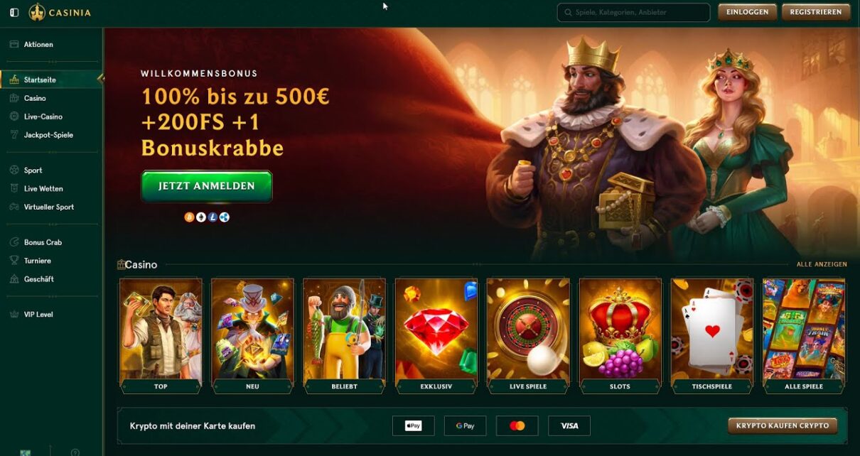 Casinia350620 | Online-Casino | Teilnahme illegal und in der BRD verboten! |