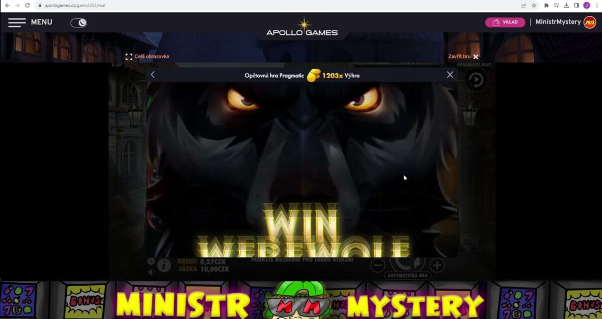 1203x • CURSE OF THE WEREWOLF • PRAGMATIC PLAY • APOLLO GAMES ONLINE CASINO