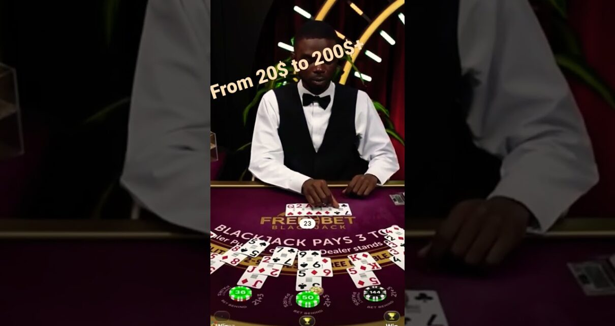 20$ to 200$! Full video on my channel!  #casino #gambling #onlinecasino #blackjack #slots #roulette