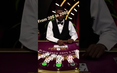 20$ to 200$! Full video on my channel!  #casino #gambling #onlinecasino #blackjack #slots #roulette