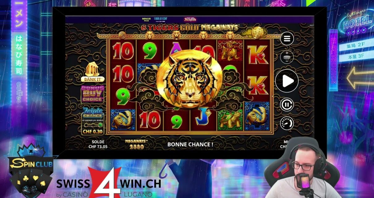 Spin Club – Swiss4Win – Online Casino Streamer – 8 Tigers Gold Megaways